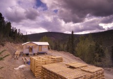 Drill core boxes at Eldorado Creek camp